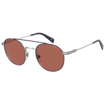 Levi's | Levi's Unisex Sunglasses - Palladium Plastic Pilot Frame Pink Lens | LV 1013/S 10 3.7折×额外9折x额外9.5折, 独家减免邮费, 额外九折, 额外九五折