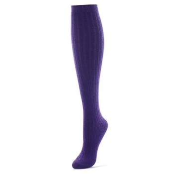 Memoi | Women's Rib Cashmere Blend Knee High Socks 