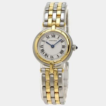 [二手商品] Cartier | Cartier Silver 18K Yellow Gold And Stainless Steel Panthere Cougar Quartz Women's Wristwatch 24 mm商品图片,