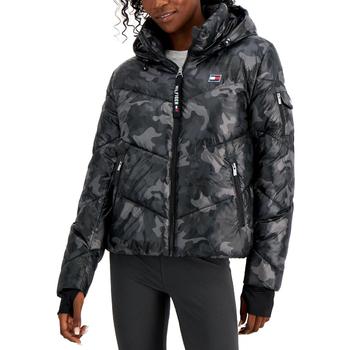 推荐Tommy Hilfiger Sport Womens Camouflage Hooded Puffer Jacket商品