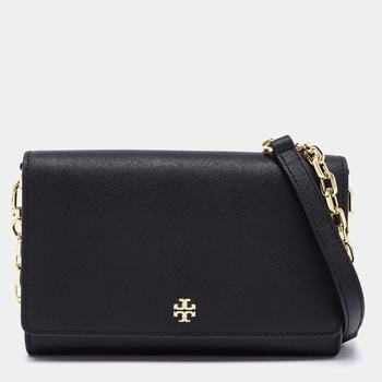 了解tory burch robinson, [二手商品] Tory Burch | Tory Burch Black Leather Robinson Wallet On Chain商品图片 7.7折