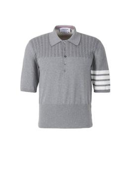 thom browne裤, Thom Browne | Thom Browne Short Sleeved 4-Bar Stripe Kitted Polo Shirt商品图片 7.6折