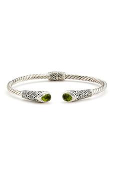 推荐Sterling Silver Peridot Twisted Bangle商品