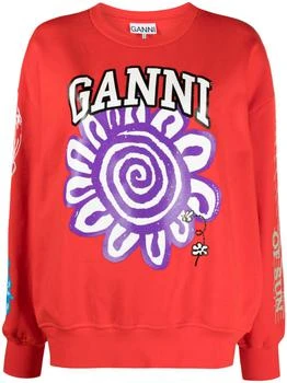 推荐GANNI - Printed Organic Cotton Sweatshirt商品