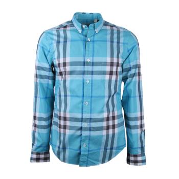Burberry | Burberry 博柏利 男士湖蓝色纯棉长袖衬衫 3919212商品图片,满$150享9.5折, 满折