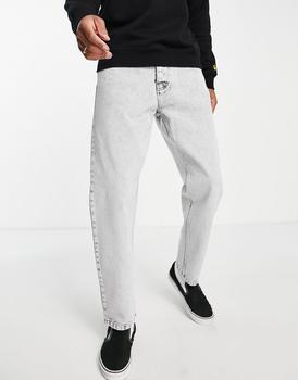 推荐Carhartt WIP newel relaxed tapered jeans in grey sun wash商品