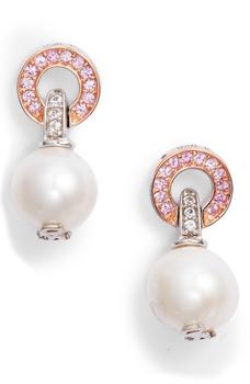 Suzy Levian | Pearl & Pink Sapphire Earrings商品图片,3.7折