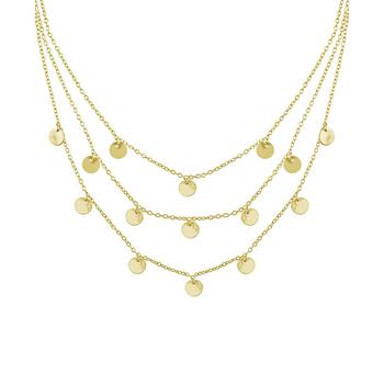 Essentials | And Now This Triple Row Chain 16+2in Necklace with Disc Drops in Gold Plate or Two Tone Silver Plate商品图片,2.5折