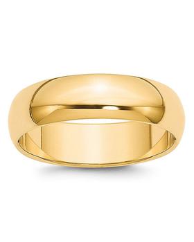商品Men's 6mm Half Round Band Ring in 14K Yellow Gold - 100% Exclusive图片