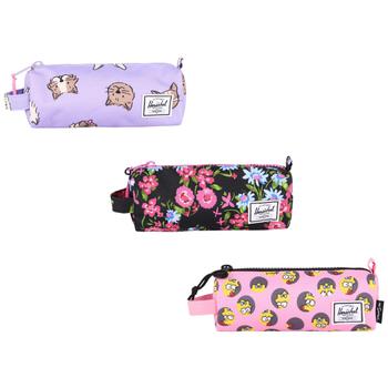 商品Herschel Supply | Animal floral and maggie simpson print pencil case set in lilac pink and black,商家BAMBINIFASHION,价格¥1080图片