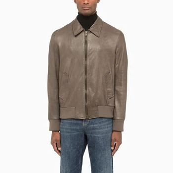 Dove grey leather jacket