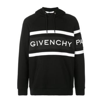 Givenchy | Givenchy 纪梵希 男士黑色logo印花连帽卫衣 BMJ02L3Y3P-004商品图片,满$100享9.5折, 满折
