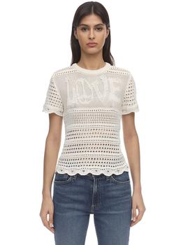 amiri衬衫真假, AMIRI | Love Intarsia Knit Crochet Top商品图片 5折