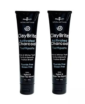 Zion Health | Claybrite Activated Charcoal Toothpaste Set of 2 Pack, 8oz,商家Macy's,价格¥94