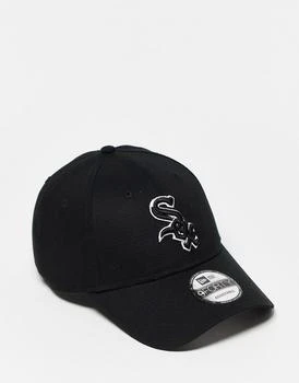 推荐New Era 9forty Red Sox unisex cap in black with contrast white logo商品
