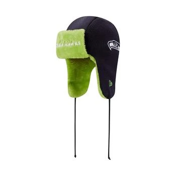 New Era | Men's College Navy Seattle Seahawks Helmet Head Trapper Knit Hat,商家Macy's,价格¥258