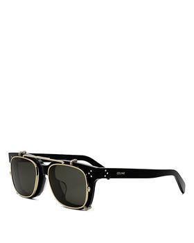 Celine | Clip On Square Sunglasses, 50mm商品图片,额外9.5折, 独家减免邮费, 额外九五折