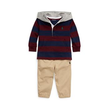 Ralph Lauren | Baby Boys Cotton Hooded Rugby Shirt and Pants Set商品图片,