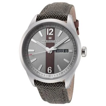 Hamilton | 百老汇系列 男士石英腕表 绿色皮革表带40mm H43311985,商家Ashford,价格¥1701
