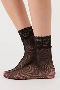 Lace-Trimmed Fishnet Sock 2-Pack,价格$10