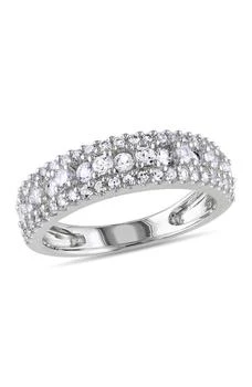 DELMAR | Sterling Silver White Sapphire Bi-Level Pave Band,商家Nordstrom Rack,价格¥444