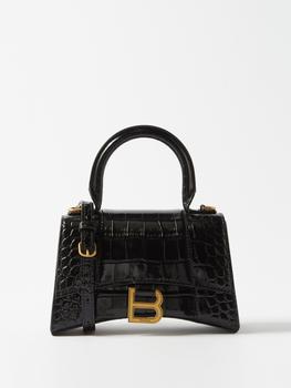 巴黎世家沙漏包价格, Balenciaga | Hourglass XS crocodile-effect leather bag商品图片 
