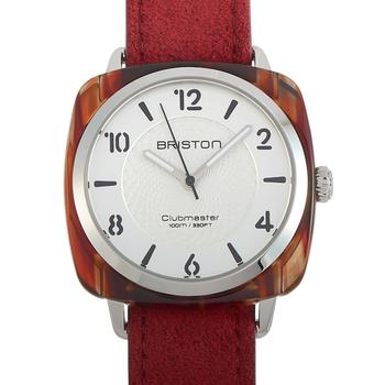 Briston Clubmaster Chic 4 Elements Fire Red Suede Leather Watch 18536.SA.RE.2G.LNR,价格$92