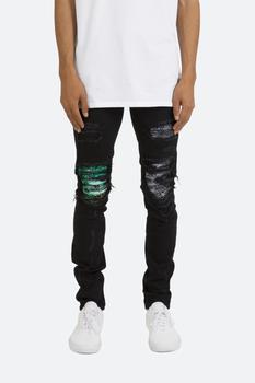 mnml德训怎么选, MNML | X284 Moto Skinny Denim - Black/Purple商品图片 5折