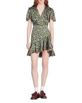 Sandro | Marta V Neck Floral Print Dress商品图片,独家减免邮费