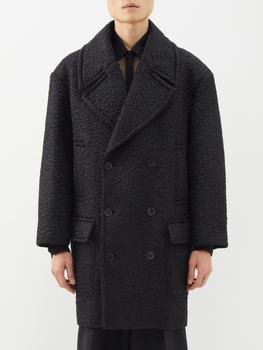 推荐Double-breasted wool-blend bouclé peacoat商品