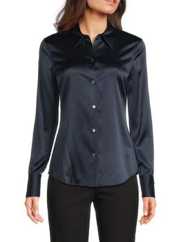 Theory | ​Silk-Blend Button-Front Shirt,商家Saks OFF 5TH,价格¥760
