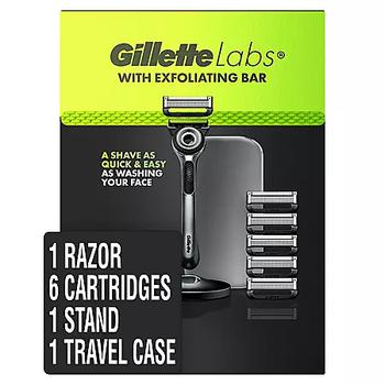 商品GilletteLabs with Exfoliating Bar Men's Razor with Travel Case + 6 ct. Blade Refills,商家Sam's Club,价格¥322图片