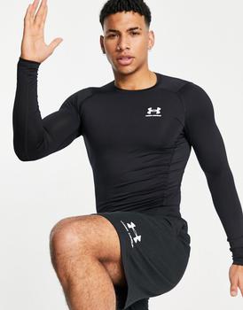 Under Armour | Under Armour Training Heat Gear compression long sleeve top in black商品图片,