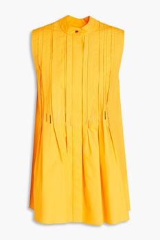 ROKSANDA, ROKSANDA | Pleated embroidered cotton-poplin top商品图片 4折