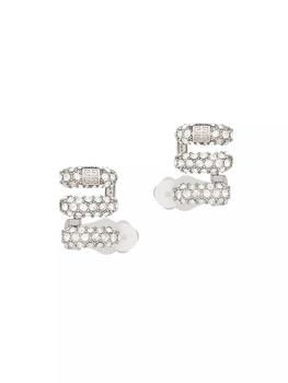 商品Givenchy | Stitch Clip Earrings In Metal With Crystals,商家Saks Fifth Avenue,价格¥3398图片
