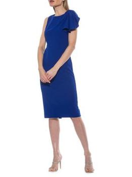 ALEXIA ADMOR | Amazon Draped Midi Sheath Dress商品图片,3.2折