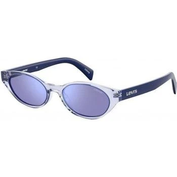 推荐Levi's Unisex Sunglasses - Lilac Oval Frame Violet Blue Mirror Lens | LV 1003/S 789商品