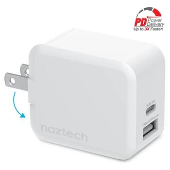 Naztech 30W USB-C PD Dual Output Fast Wall Charger White