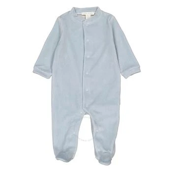 Marie Chantal | Baby Dusty Blue Velour Angel Wing 1-Piece Sleepsuit,商家Jomashop,价格¥201