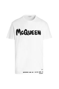 Alexander McQueen | ALEXANDER MCQUEEN 男士黑色棉质短袖T恤 622104-QTZ57-0900商品图片,独家减免邮费