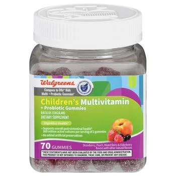Walgreens | Children's Multivitamin + Probiotic Gummies Strawberry, Peach, Mixed Berry & Elderberry,商家Walgreens,价格¥74