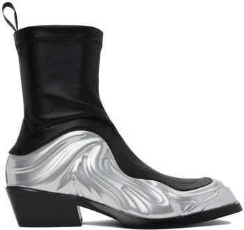 Versace | Black & Silver Solare Boots 