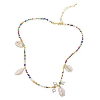 推荐Adornia Pearl and Shell Mix Color Necklace gold商品