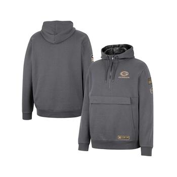 Colosseum | Men's Charcoal Georgia Bulldogs OHT Military-Inspired Appreciation Quarter-Zip Hoodie商品图片,
