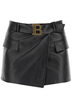 推荐LEATHER MINI SKIRT WITH B LOGO BUCKLE商品