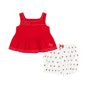 Tommy Hilfiger | Baby Girls Tank Top and Heart Logo Shorts, 2 Piece Set商品图片,6折×额外7折, 额外七折