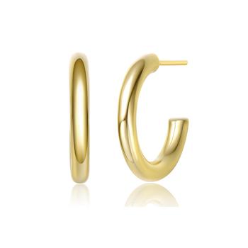 商品14K Gold Plated Open Hoop Earrings图片