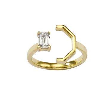 商品Âme Angles 18K Yellow Gold, Lab-Grown Diamond 0.68ct. tw. Open Ring Sz. 6图片