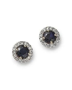 Moon & Meadow | 14K Yellow Gold Sapphire & Diamond Stud Earrings,商家Bloomingdale's,价格¥2524