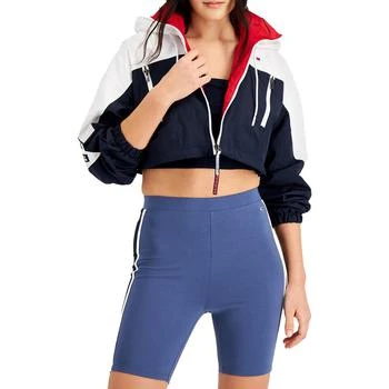 推荐Tommy Jeans Womens Hooded Cropped Windbreaker Jacket商品